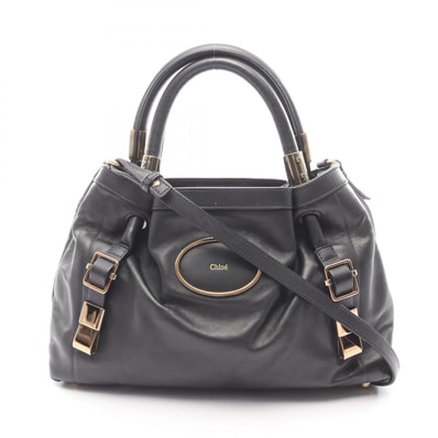 クロエ Chloe ヴィクトリア 2WAY ハンドバッグ バッグ レザー レディース ブラック系 【中古】