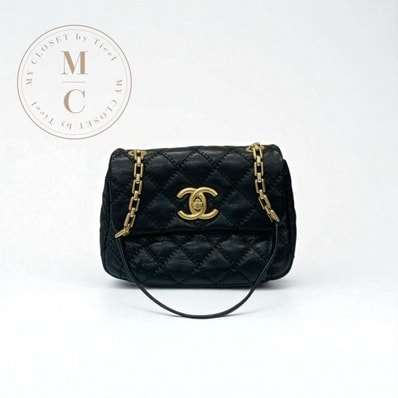 シャネル CHANEL バッグ ショルダーバッグ レザー ブラック ゴールド マトラッセ ココマーク シングルフラップ ダブルチェーン