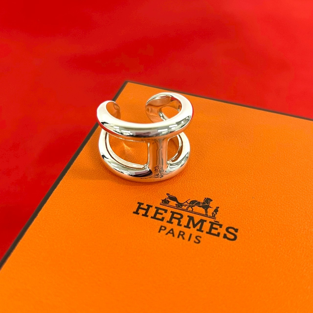 HERMES エルメス オスモズ GM シルバー925 リング・指輪 17号 シルバー
 84546