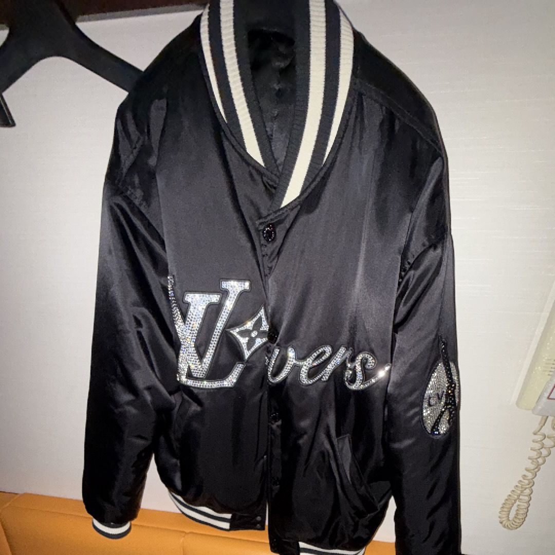 Louis Vuitton Embroidered Nylon Baseball Blouson "Noir"