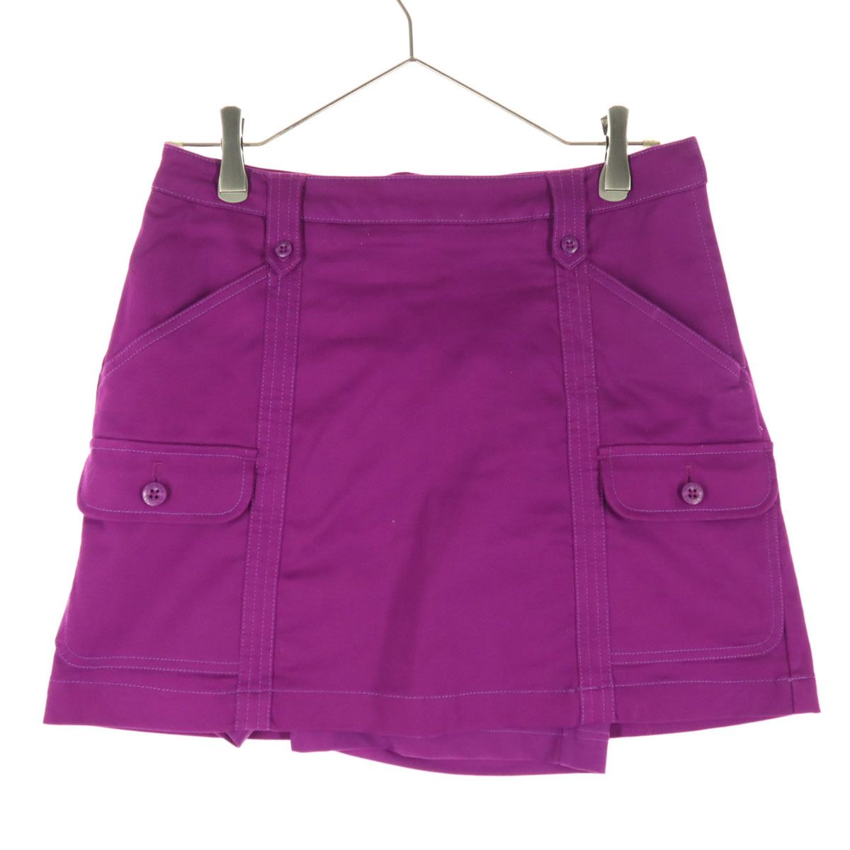美品 adidas アディダス ワンポイントロゴ ゴルフ ミニ丈 スカート M パープル インナーパンツ付属