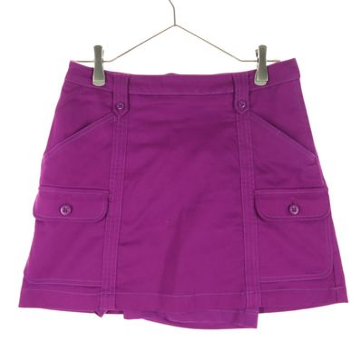 美品 adidas アディダス ワンポイントロゴ ゴルフ ミニ丈 スカート M パープル インナーパンツ付属