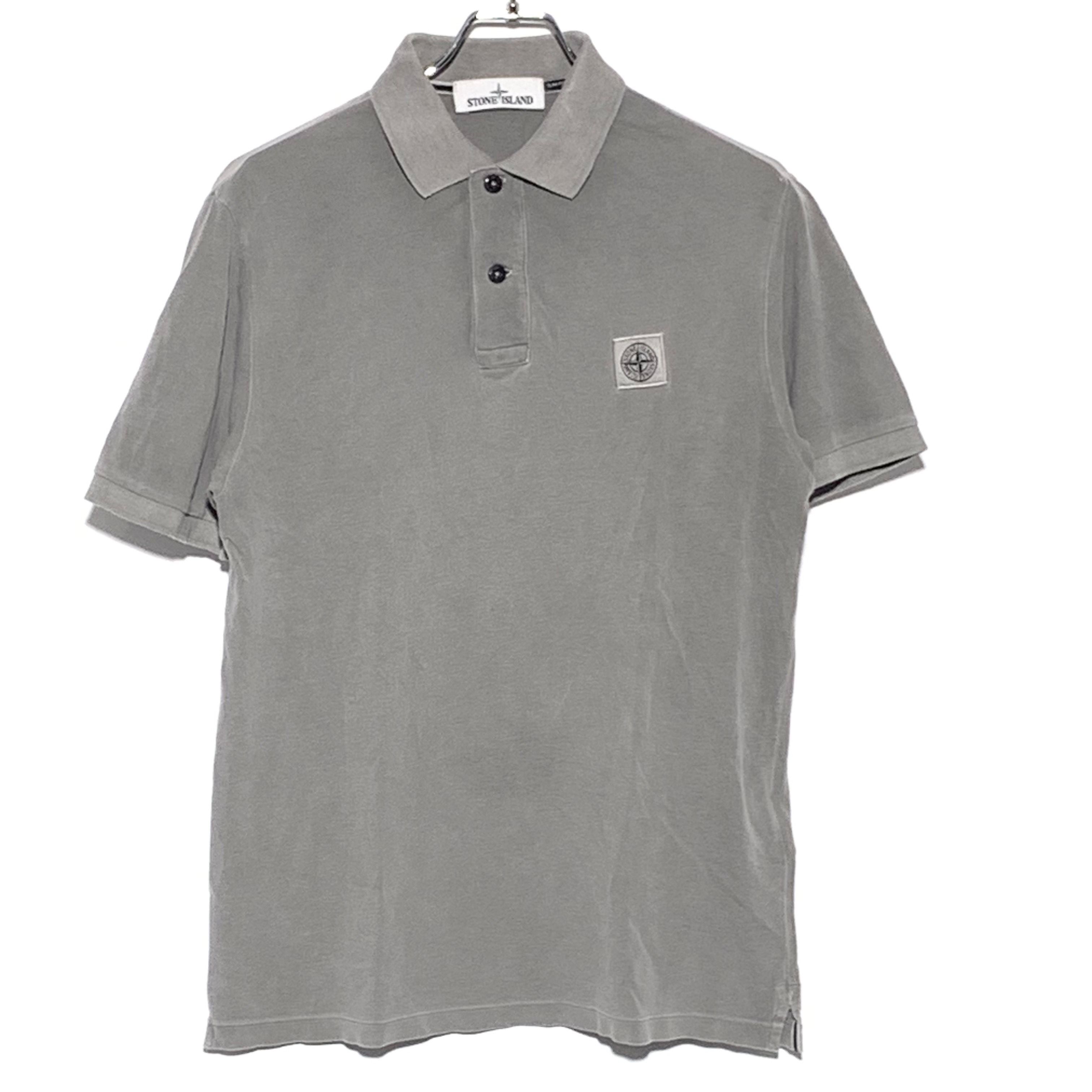 STONE ISLAND Patch Logo Polo Shirt Grey