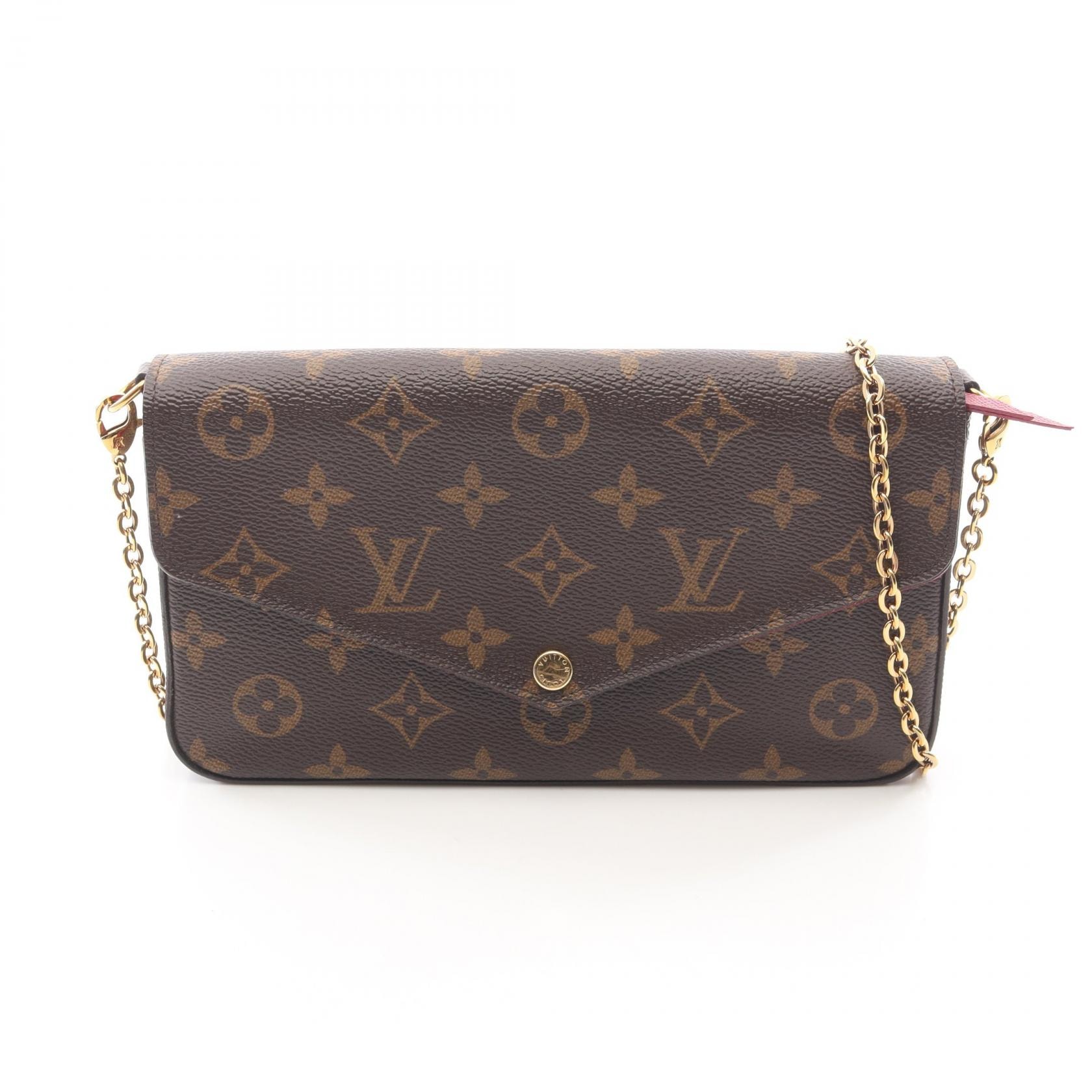 ルイ・ヴィトン LOUIS VUITTON ポシェット フェリシー モノグラム フューシャ ショルダーバッグ バッグ PVCコーティングキャンバス レザー レディース ブラウン系 M61276 【中古】