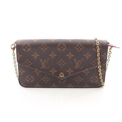 ルイ・ヴィトン LOUIS VUITTON ポシェット フェリシー モノグラム フューシャ ショルダーバッグ バッグ PVCコーティングキャンバス レザー レディース ブラウン系 M61276 【中古】