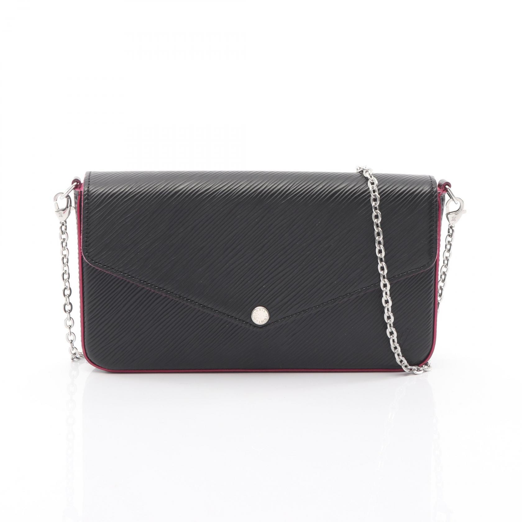 ルイ・ヴィトン LOUIS VUITTON ポシェットフェリシー エピ ノワール ホットピンク ショルダーバッグ バッグ レザー レディース ブラック系 / ピンク系 M64579 【中古】