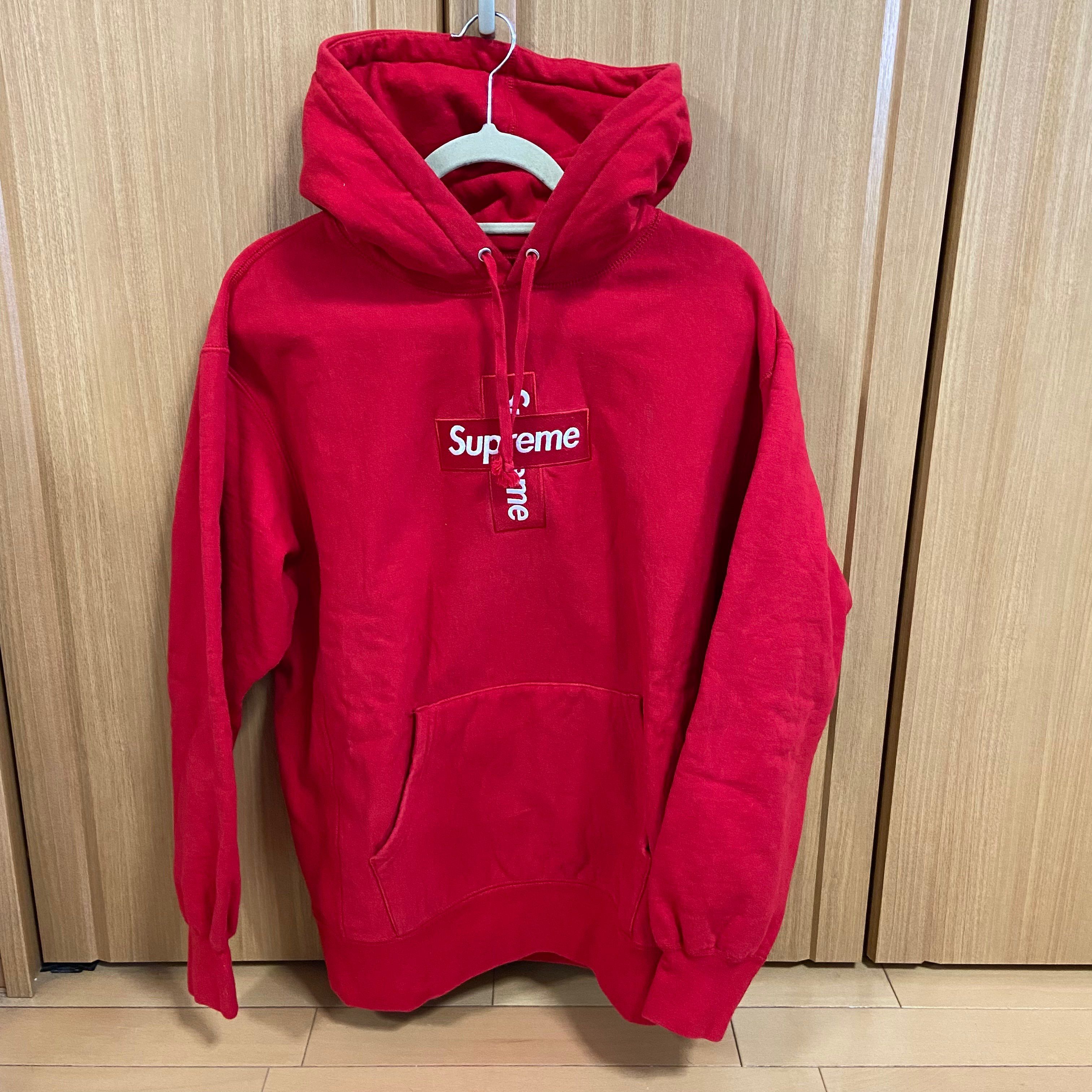 Supreme Cross Box Logo Hooded Sweatshirt "Red"