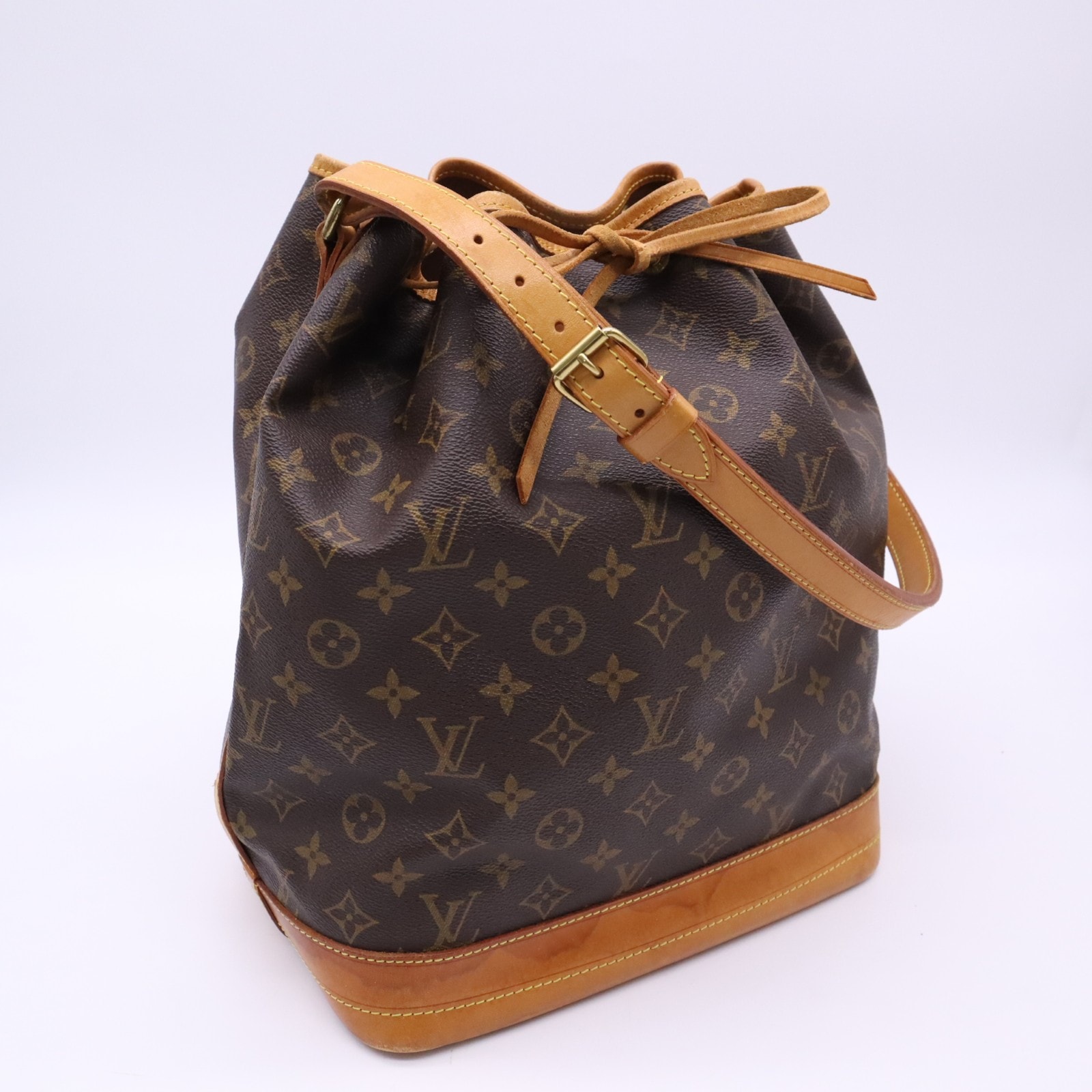 LOUIS VUITTON ルイ・ヴィトン モノグラム ノエ M42224 ハンドバッグ ブラウン ベージュ コーティングキャンバス レザー レディース