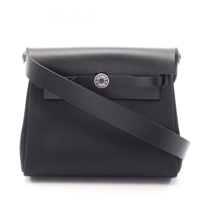 エルメス HERMES エールバッグジップ ミニ ショルダーバッグ バッグ キャンバス レザー トワルミリタリー / ヴァッシュハンター トワルミリタリー K刻印(2025年製造) レディース ブラック系 【中古】