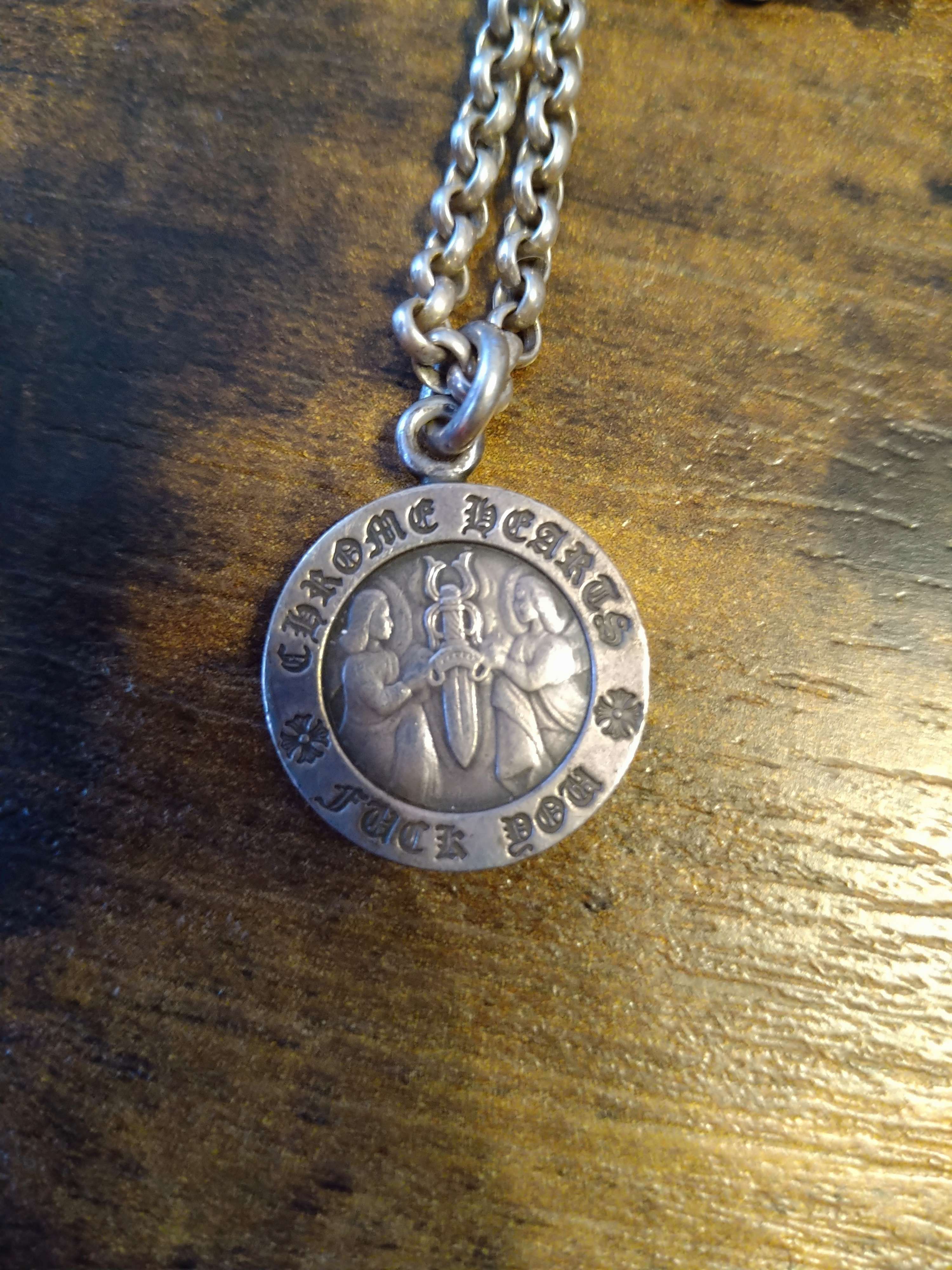 Chrome Hearts Angel Medal Charm Fuck You "Silver"