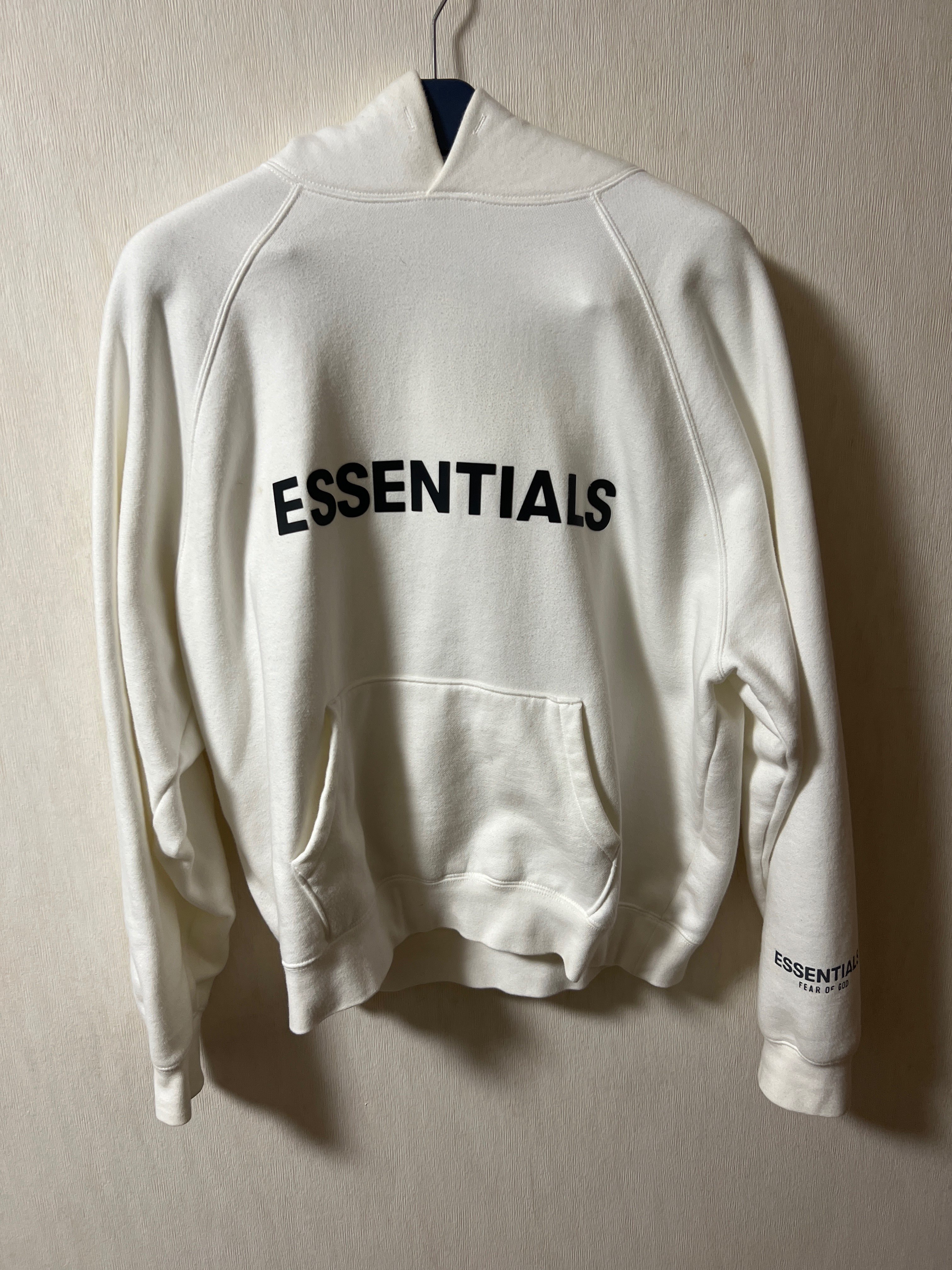 FEAR OF GOD ESSENTIALS 3D Silicon Applique Pullover Hoodie "White"