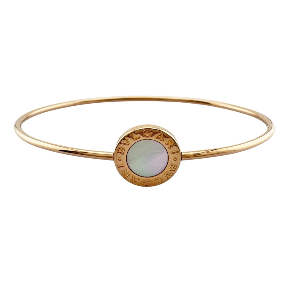ブルガリ ブルガリブルガリ バングル 18金 K18ピンクゴールド マザーオブパール レディース BVLGARI 中古