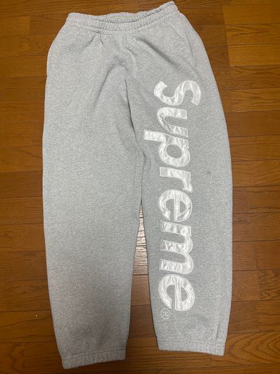 Supreme Satin Applique Sweatpant "Heather Grey" (22FW)
