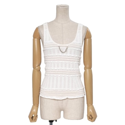 ■美品■2023年製■LOUIS VUITTON ルイ・ヴィトン タンクトップ サイズXS LVチェーン ニット ノースリーブ ブランド古着【中古】20260205/RA7671