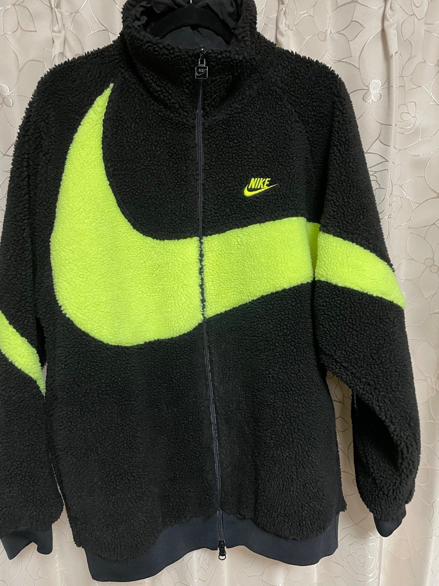 Nike Big Swoosh Reversible Boa Jacket"Black Neon"