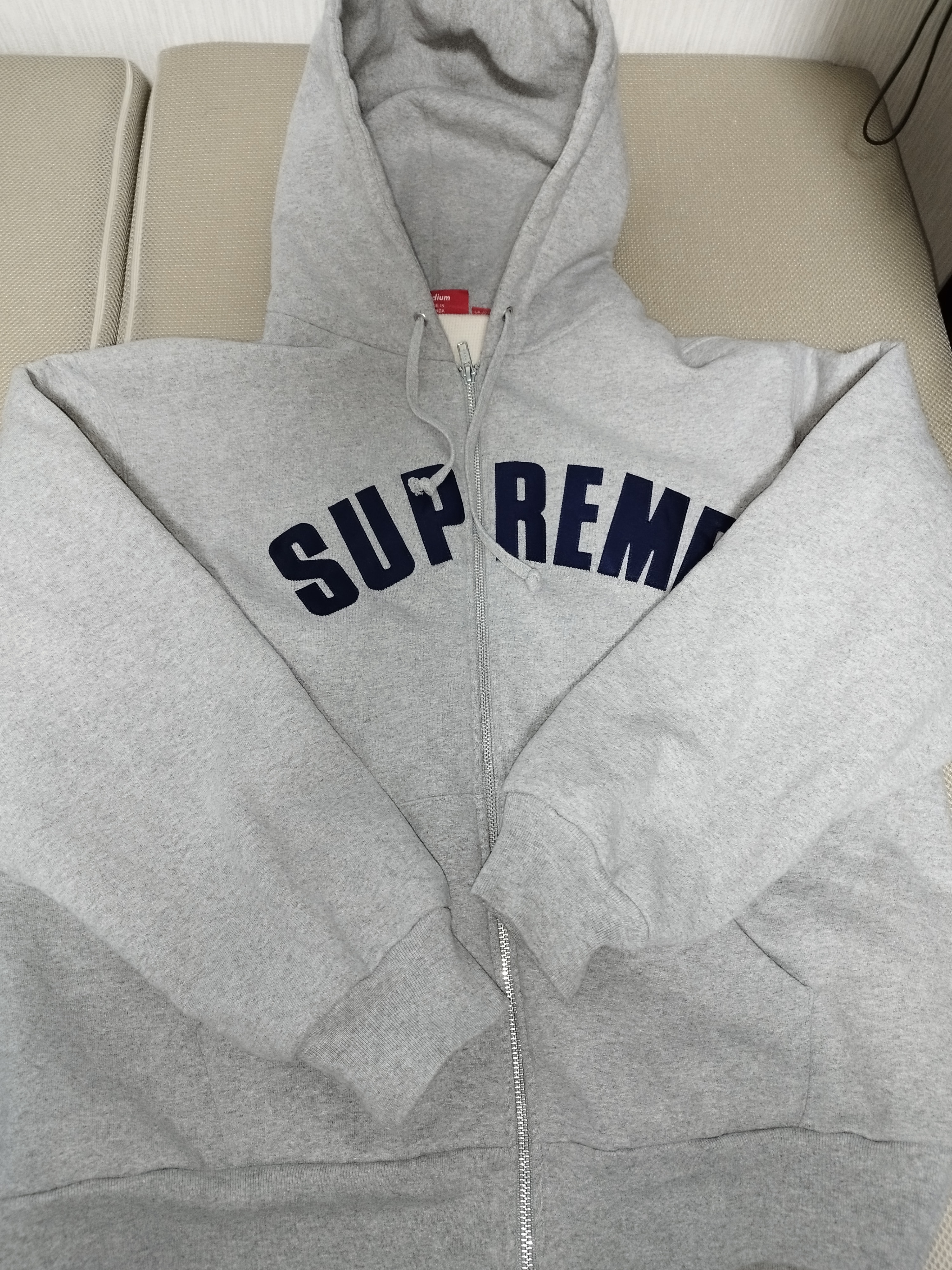 Supreme Arc Thermal Zip Up Hooded Sweatshirt "Heather Grey"