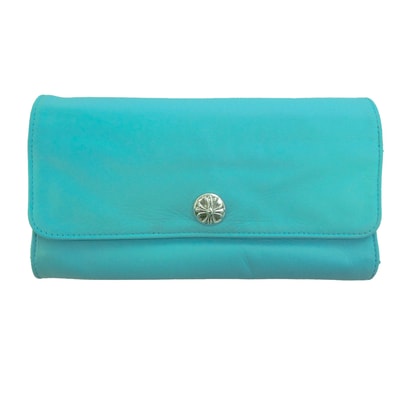 CHROME HEARTS クロムハーツ(原本無) JUDY ジュディ ターコイズ ウォレット 財布 ライトブルー系【中古】