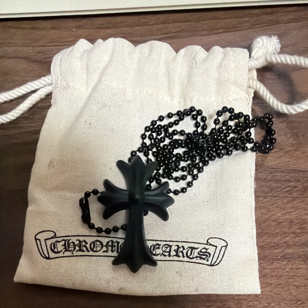 Chrome Hearts Rubber Small CH Cross Silicon Necklace "Black"