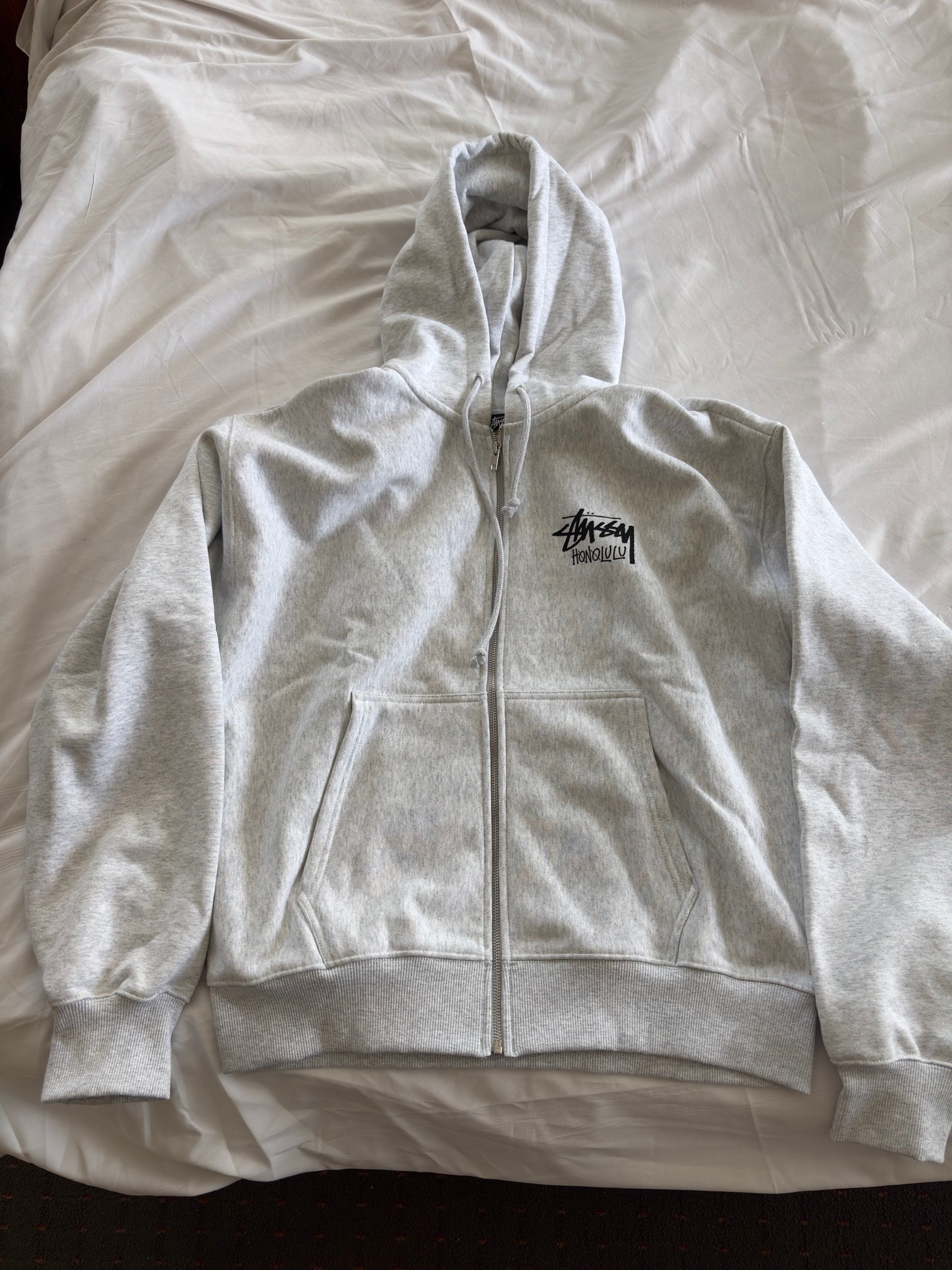 Stussy Stock Honolulu Zip Hoodie "Ash Heather"