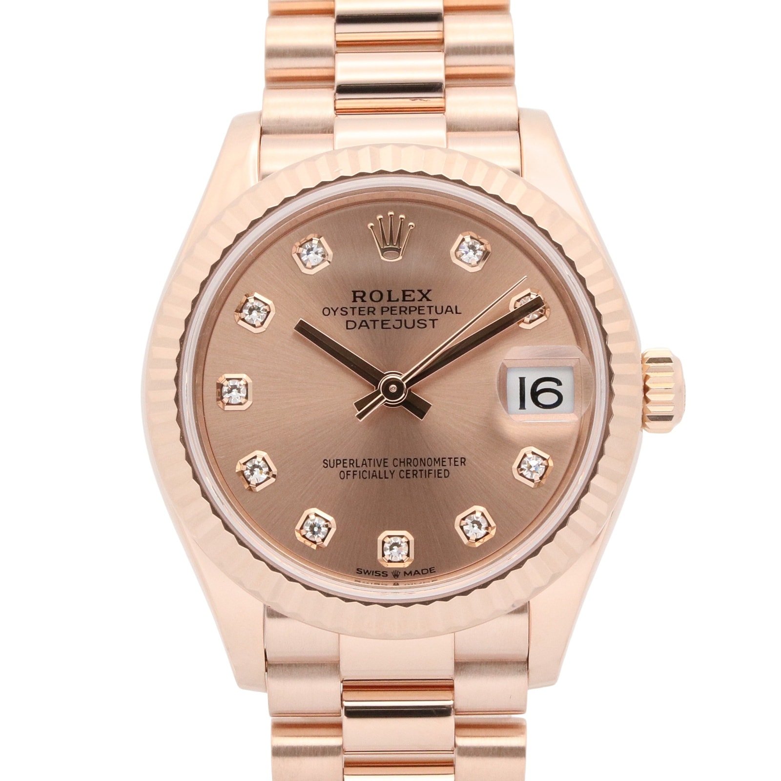 ロレックス ROLEX デイトジャスト 10Pダイヤ ランダム番 腕時計 時計 K18PG(ピンクゴールド) ダイヤモンド レディース ピンク系 NP 278275G 【中古】