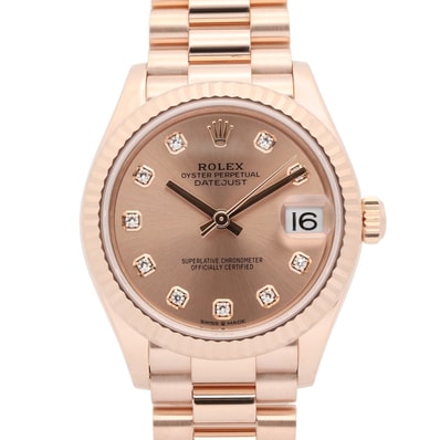 ロレックス ROLEX デイトジャスト 10Pダイヤ ランダム番 腕時計 時計 K18PG(ピンクゴールド) ダイヤモンド レディース ピンク系 NP 278275G 【中古】