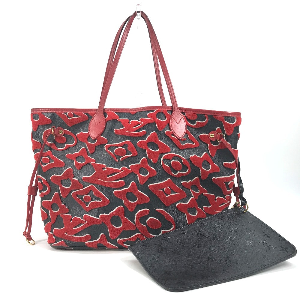 ルイヴィトン LOUIS VUITTON ネヴァーフル MM M45544 LVxUF ウルスフィッシャー カバン バッグ 肩掛け ショルダーバッグ ポーチ付き トートバッグ モノグラムタフタージュキャンバス レッド