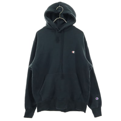 Champion チャンピオン ワンポイントロゴ 長袖 パーカー M ブラック