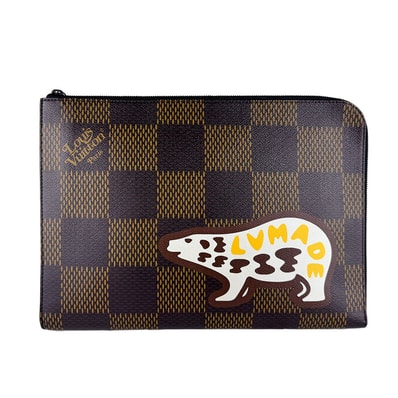 ルイ ヴィトン LOUIS VUITTON クラッチバッグ ダミエ ジャイアント NIGO ポシェット ジュール/ダミエ ジャイアント エベヌ メンズ N60390【中古】 z10911