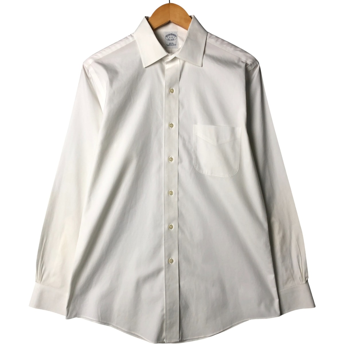 古着 ブルックスブラザーズ Brooks Brothers Est.1818 SLIM FIT ワイドカラー 長袖 コットンシャツ メンズM相当/eaa585281