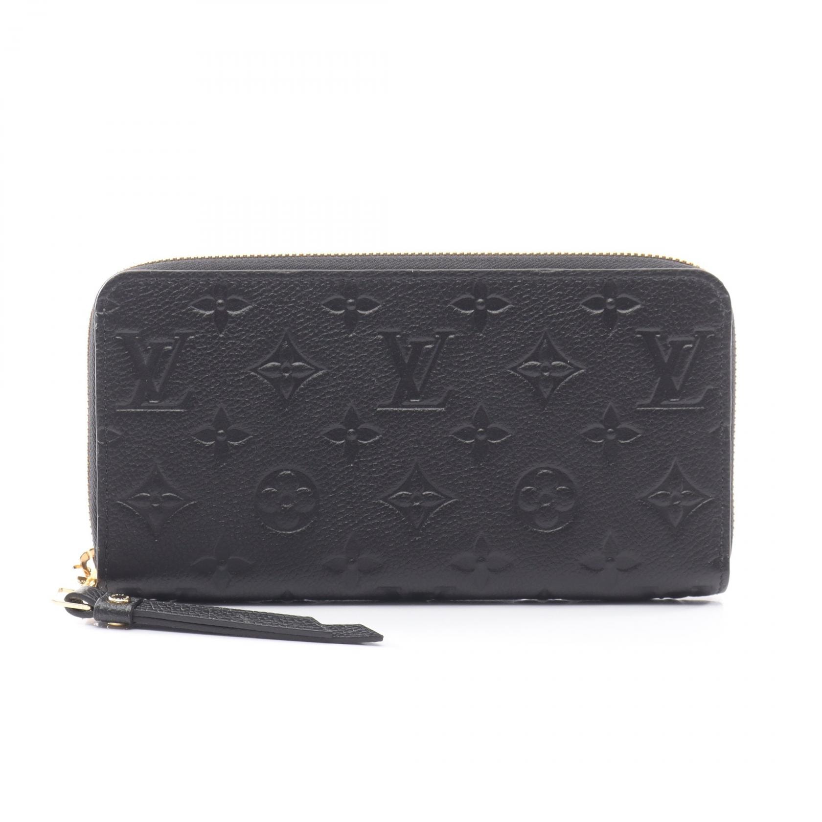 ルイ・ヴィトン LOUIS VUITTON ジッピーウォレット モノグラムアンプラント ノワール ラウンド長財布 財布 レザー レディース ブラック系 M61864 【中古】