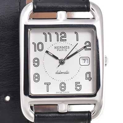 エルメス HERMES CC1.710 ケープコッド ドゥブルトゥール シルバー 自動巻き メンズ 良品 腕時計 G#147429