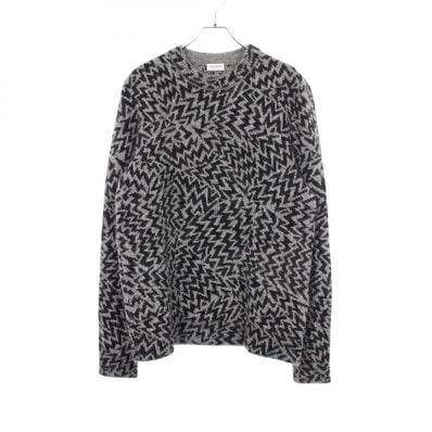 サンローランパリ SAINT LAURENT PARIS ジグザグ柄 ニット 衣料品 トップス ウール モヘヤ メンズ ブラック系 / グレー系 577642 【中古】