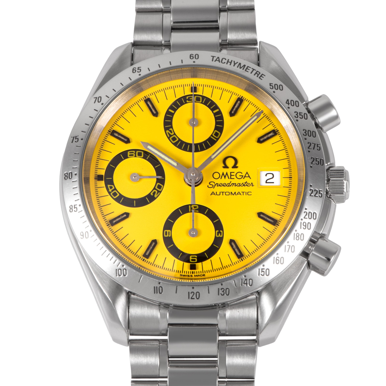 OMEGA オメガ スピードマスター デイト 3511.12 ミハエル・シューマッハ 1stモデル イエロー ステンレススチール【中古】