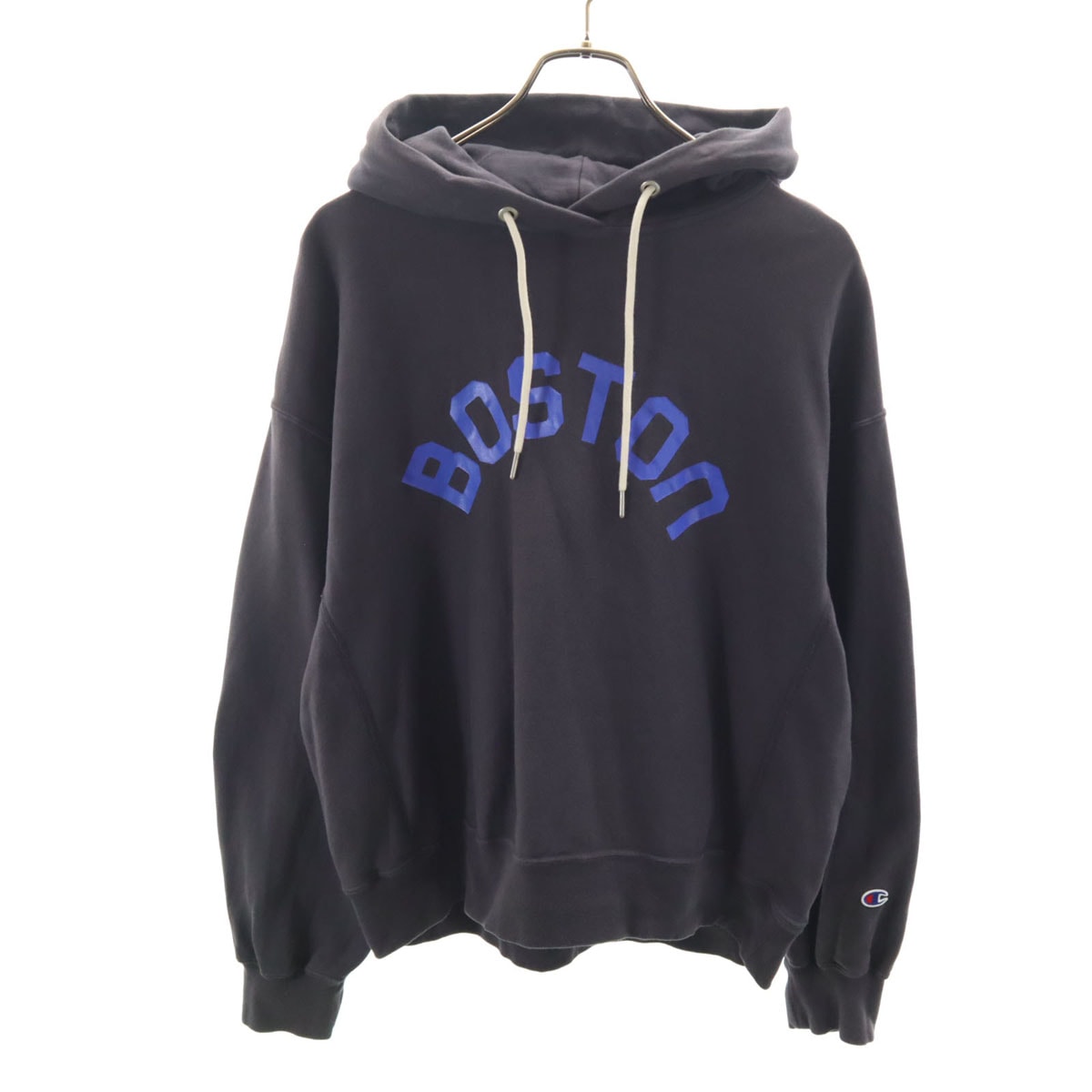 Champion チャンピオン BOSTON 長袖 リバースウィーブ スウェットパーカー L チャコールグレー