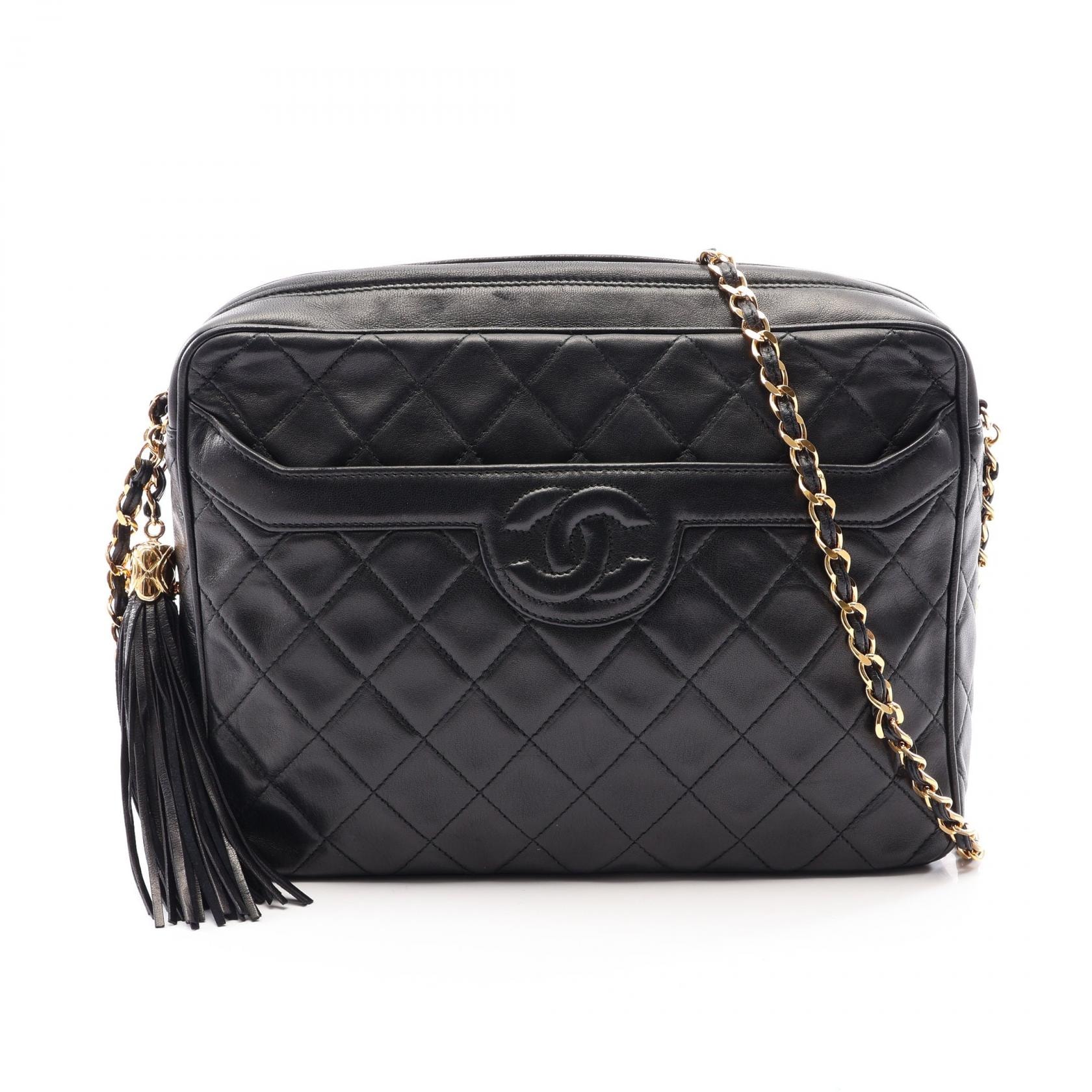 シャネル CHANEL マトラッセ タッセル ショルダーバッグ バッグ ラムスキン(羊革) レディース ブラック系 【中古】