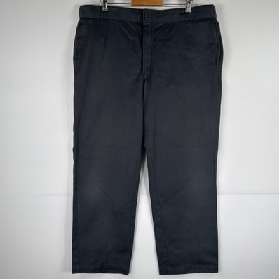 古着 ディッキーズ Dickies ワークパンツ ストレート 作業着 大きいサイズ 874 オリジナルフィット ワンポイント w42 L30 グレー メンズ