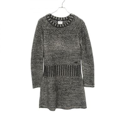 シャネル CHANEL ワンピース 衣料品 トップス シルク ウール カシミヤ / レーヨン レディース ブラック系 / ホワイト系 P42137K03196 【中古】