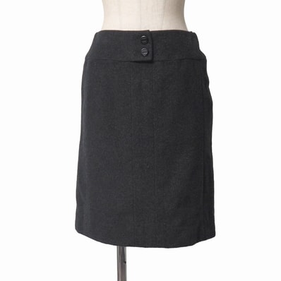 CHANEL シャネル ヴィンテージ スカート サイズ38 98A CCロゴボタン フランス製 ブランド古着【中古】RA7171