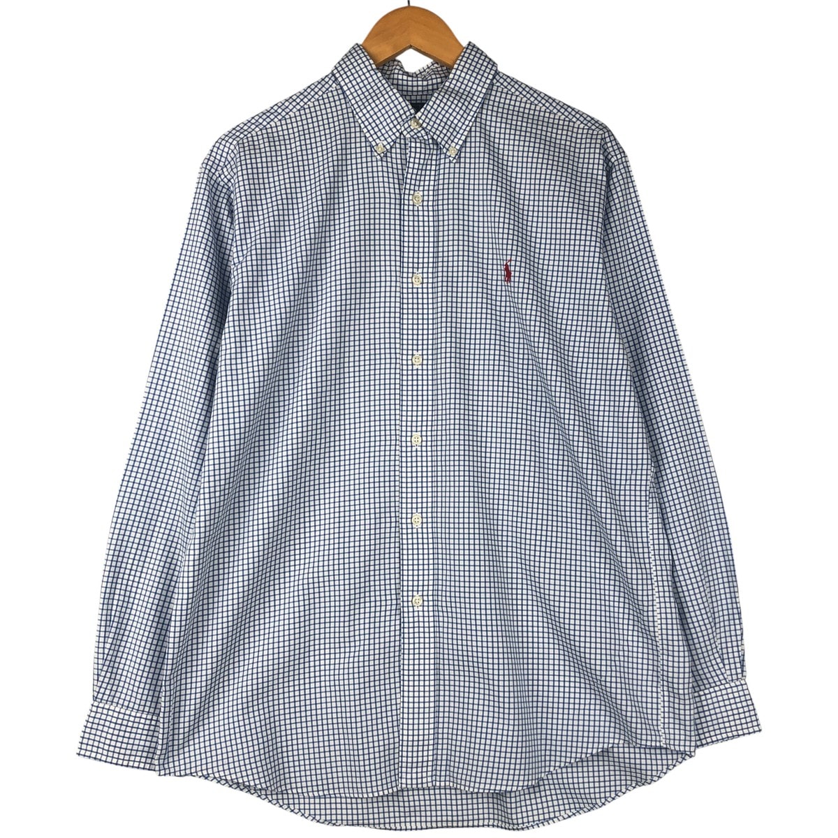 古着 ラルフローレン Ralph Lauren POLO by Ralph CUSTOM FIT ギンガムチェック 長袖 ボタンダウンチェックシャツ メンズL相当/eaa599089