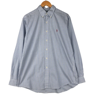 古着 ラルフローレン Ralph Lauren POLO by Ralph CUSTOM FIT ギンガムチェック 長袖 ボタンダウンチェックシャツ メンズL相当/eaa599089