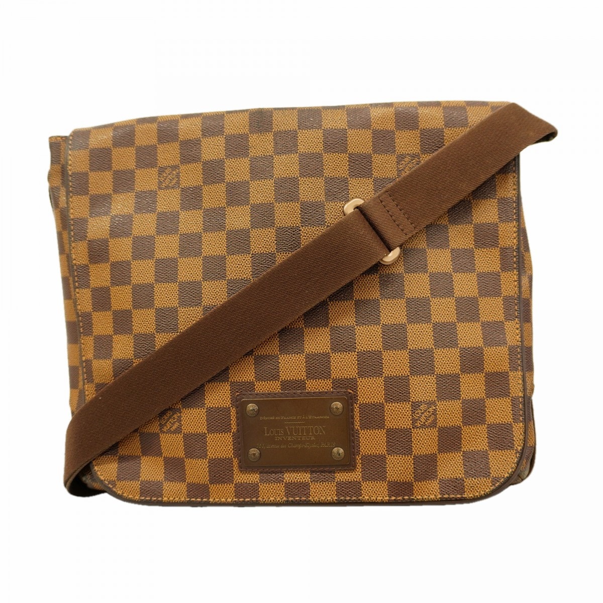 【6db2075】ルイヴィトン ショルダーバッグ ダミエ ブルックリンMM N51211 エベヌ【中古】メンズ
