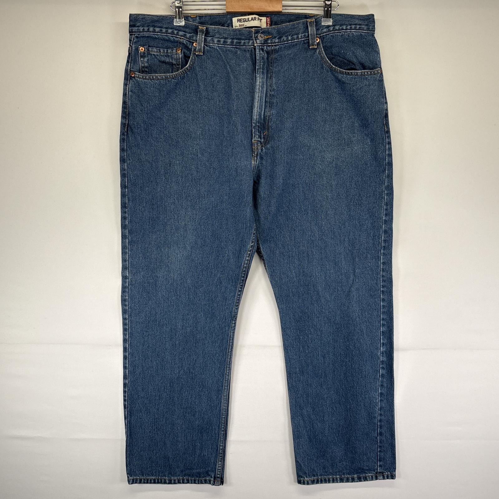 古着 リーバイス Levi's デニムパンツ 505 ストレート 大きいサイズ ジーンズ ジーパン 5ポケット 長ズボン w42 L30 ブルー メンズ