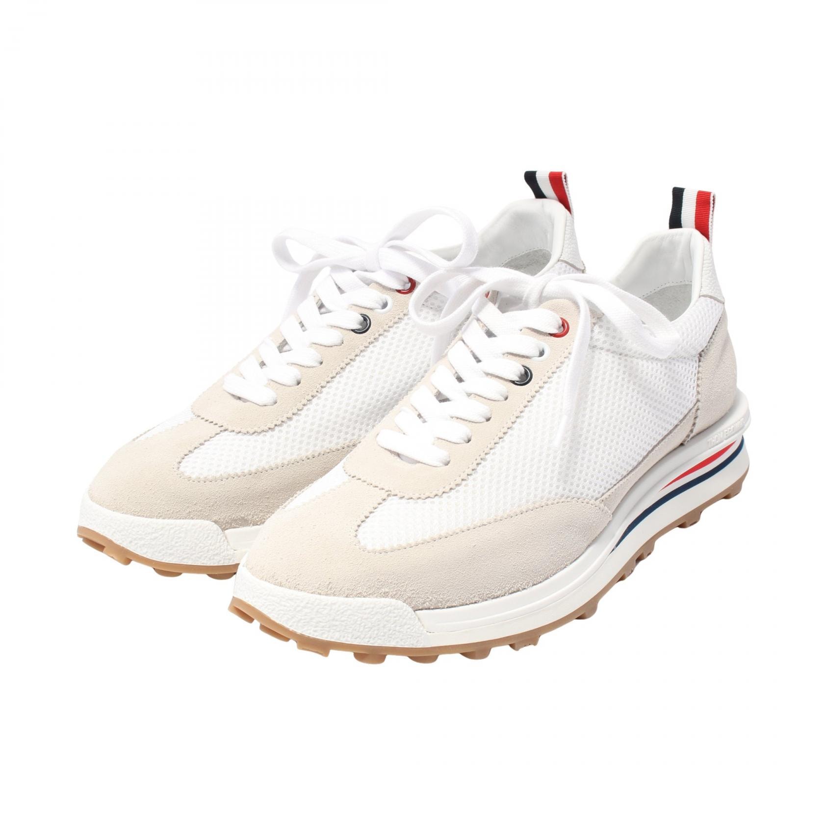 トムブラウン THOM BROWNE RWB ソール テック スニーカー 靴 ナイロン スウェード メンズ ホワイト系 / グレー系 MFD180A030501007.5 【新品】