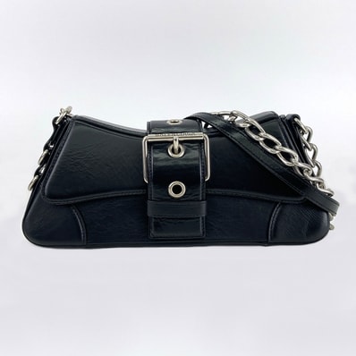 BALENCIAGA バレンシアガ LINDSAY リンジー リンジィ チェーン 2WAY ワンショルダー ショルダーバッグ レザー ブラック レディース【中古】