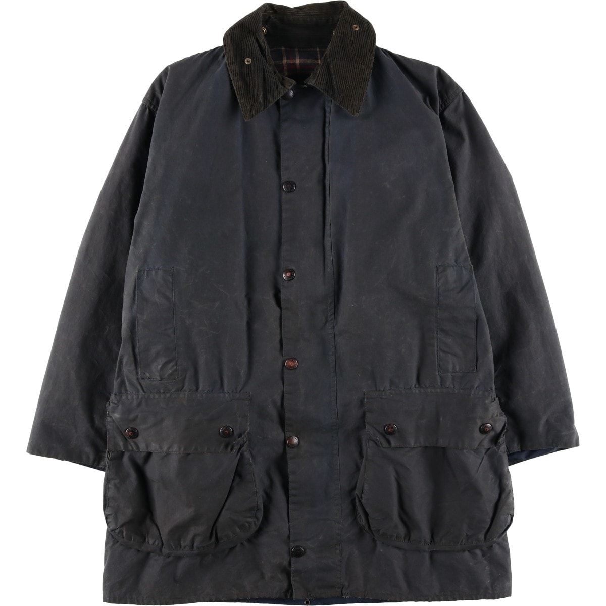 古着 80~90年代 バブアー Barbour BORDER ボーダー 旧3ワラント ワックスコットン オイルドジャケット 英国製 C40 メンズM相当 ヴィンテージ/eaa614856