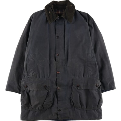 古着 80~90年代 バブアー Barbour BORDER ボーダー 旧3ワラント ワックスコットン オイルドジャケット 英国製 C40 メンズM相当 ヴィンテージ/eaa614856