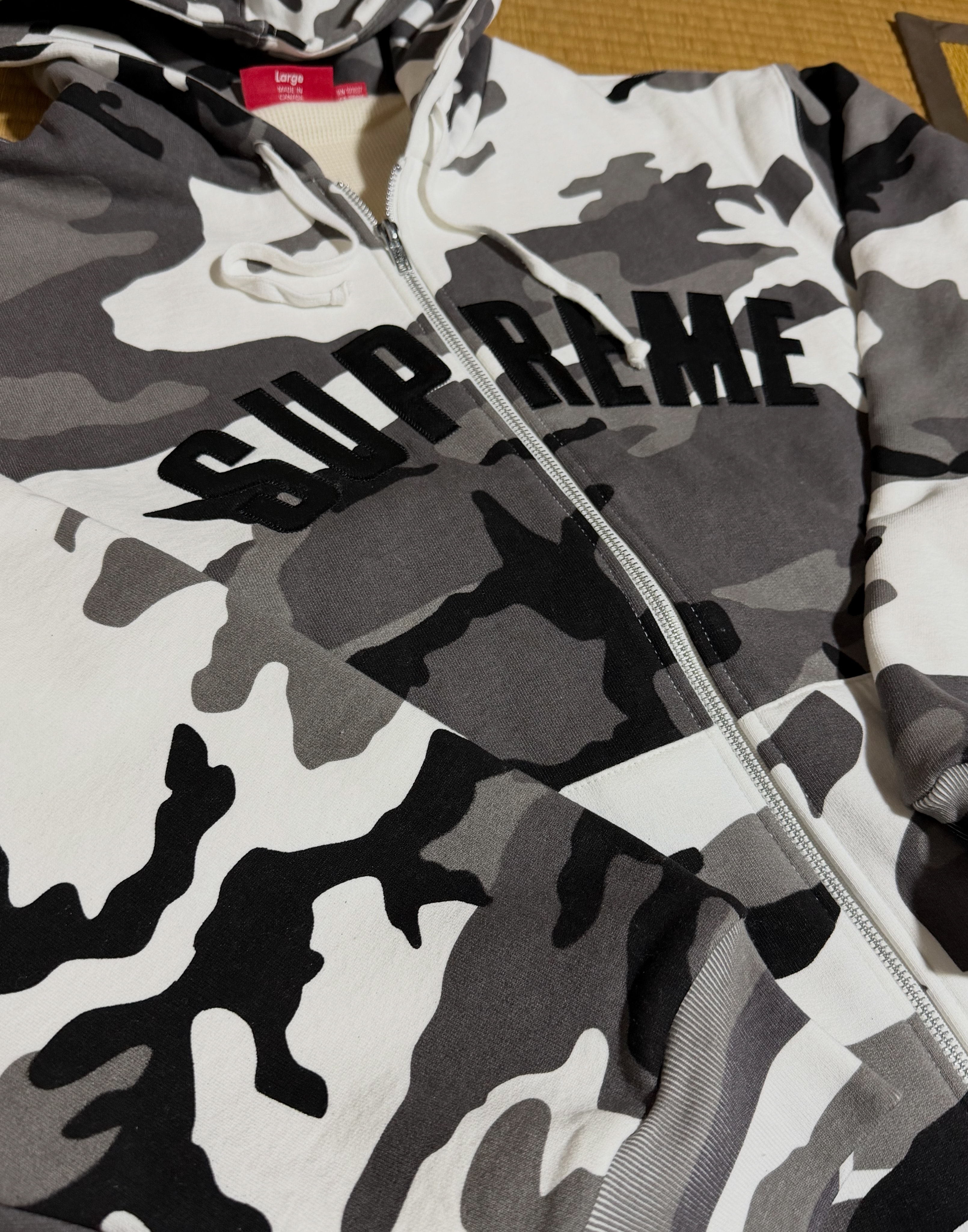Supreme Arc Thermal Lined Zip Up Hooded Sweatshirt "Snow Camo"