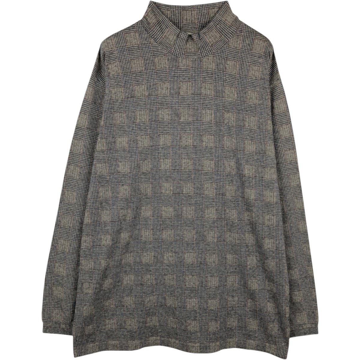 古着 エルエルビーン L.L.Bean チェック柄 千鳥格子柄 ハイネック ロングTシャツ ロンT USA製 メンズXL相当/eaa672533