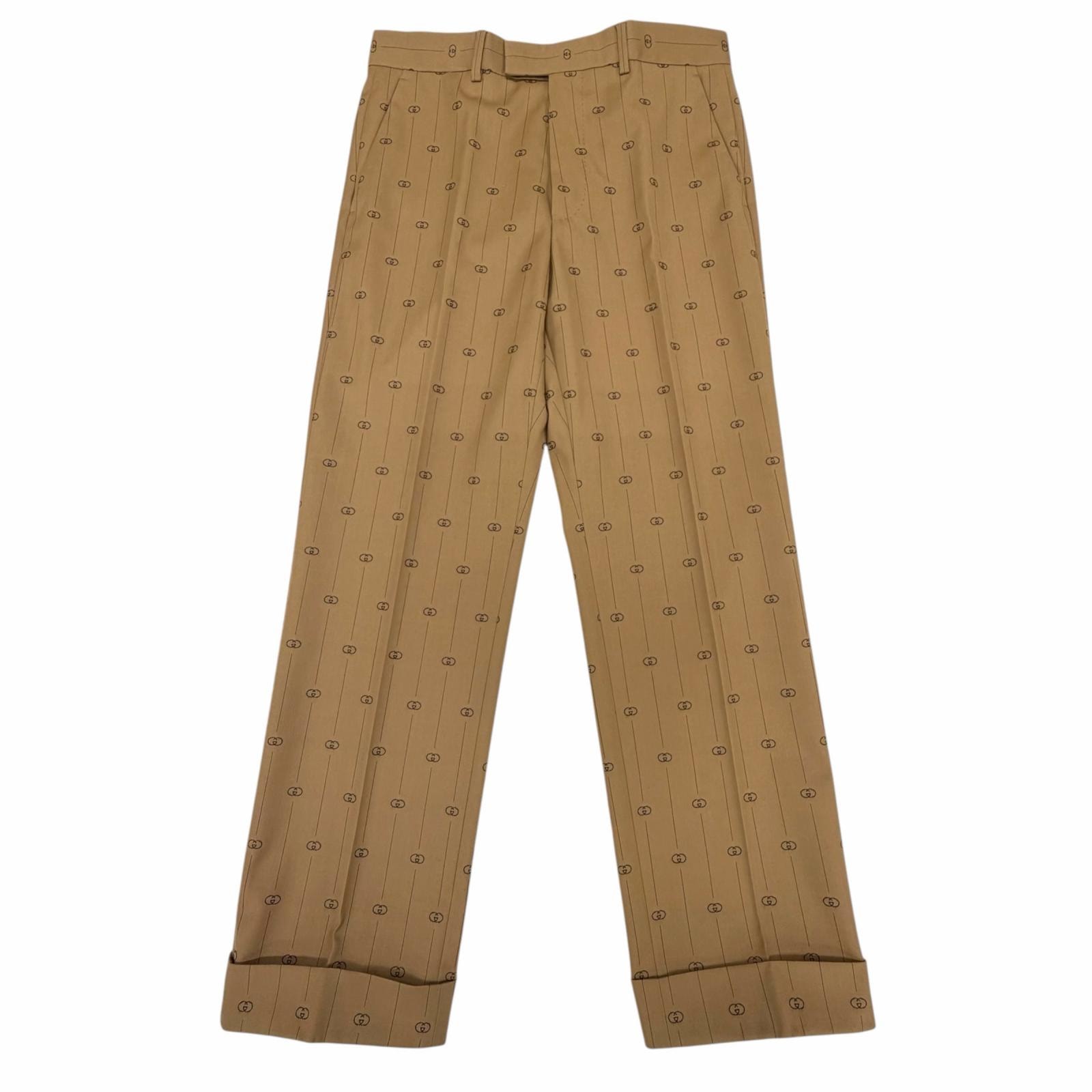 極美品 グッチ スラックス ベージュ メンズ 46R 574363