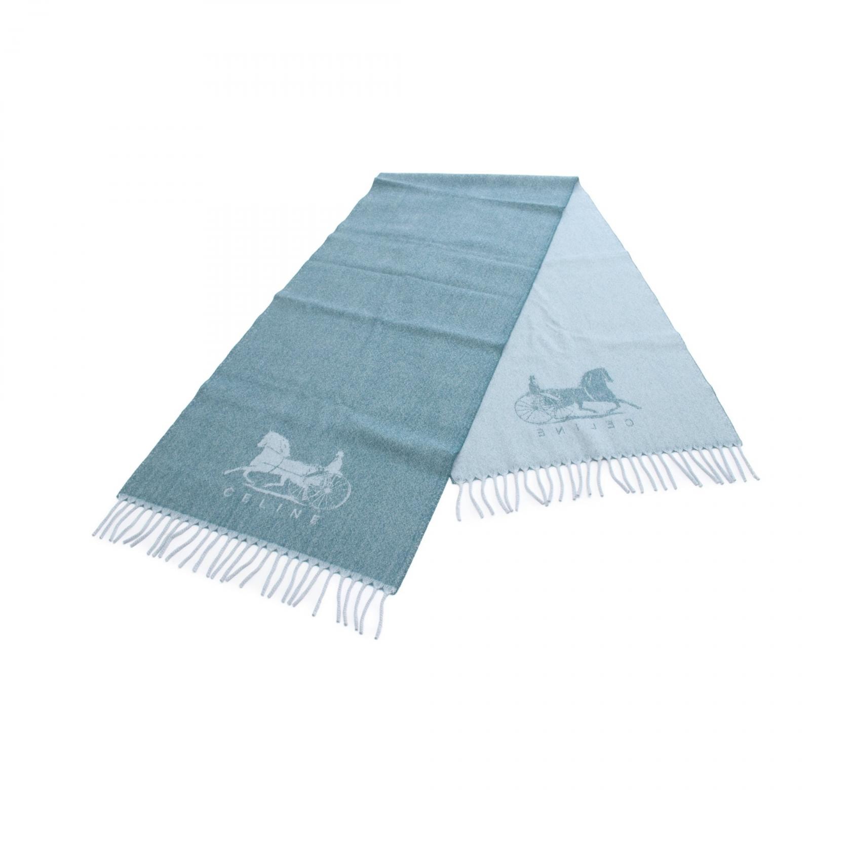 セリーヌ CELINE サルキー マフラー 衣料品 ウール シルク カシミヤ レディース グリーン系 【中古】